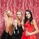 OFFCUP Lametta Vorhang, 3pcs Metallische Glitzervorhang Fringe, Tinsel Folie Vorhang Folienfransen Vorhang, Glitzer Folien Fransen Lametta Vorhänge Folie Hintergrund für Geburtstag Party/Hochzeit(Rot)