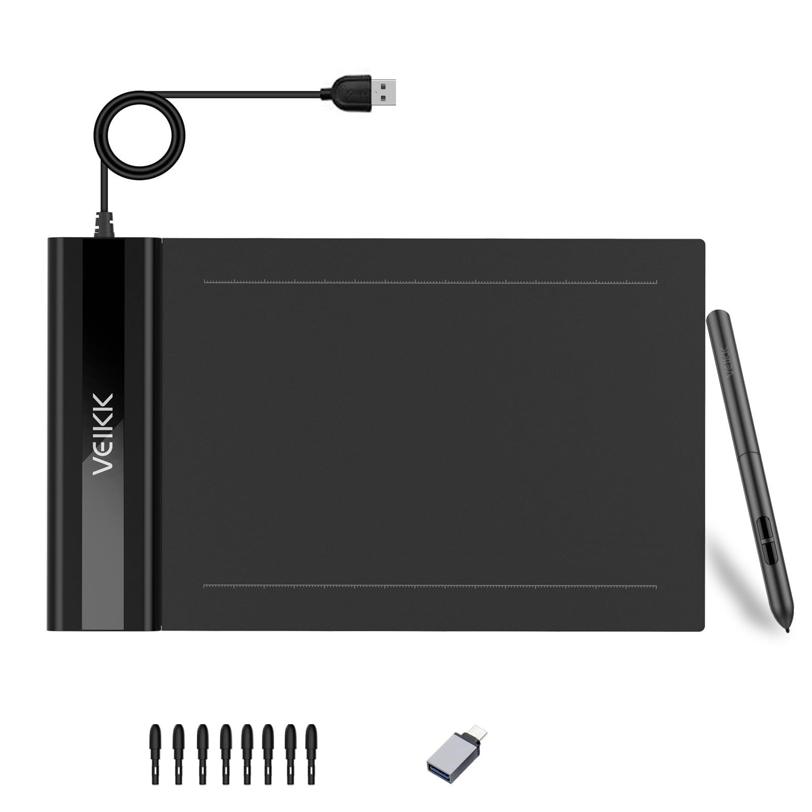 VEIKK OSU Tablet S640 Ultra-Thin 6x4 Inch Graphics Drawing Tablet with Battery-Free Pen 8192 Levels Pressure