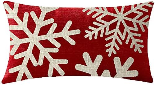 Believe Snowflakes Christmas Throw Pillow Cover – Blue Grey Winter Theme, 12x20 Inch Lumbar, Cotton Linen, Zippered - View #2