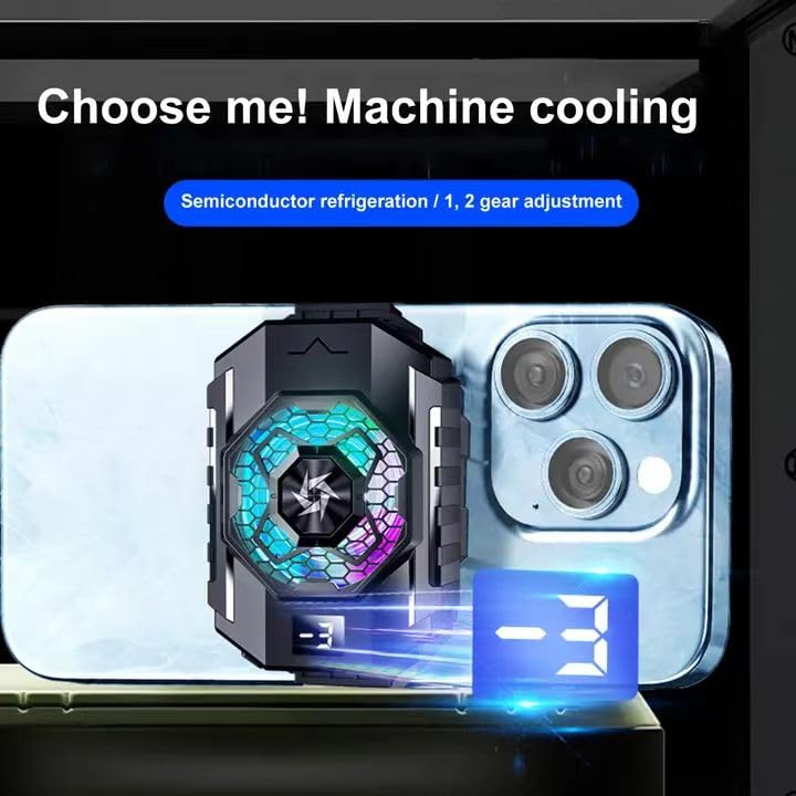 Phone Cooler with Semiconductor Refrigeration,.Phone Cooler Fan for Tiktok Live Streaming, Outdoor Vlog, for Gaming This Works Phenomenal, Keeps Your Phone Cool While Keeping Speed Normal.