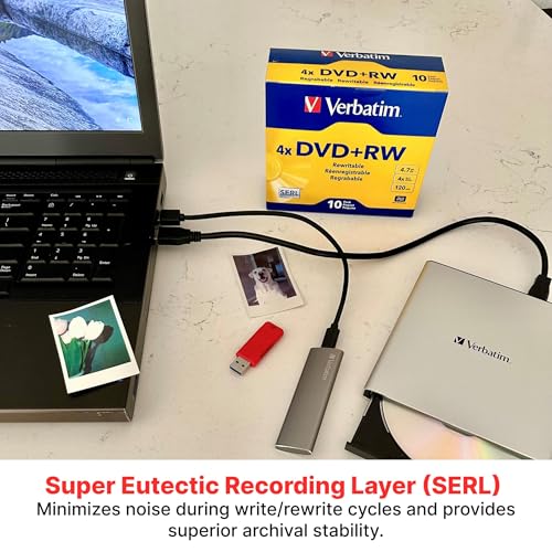 Image of Verbatim DVD+RW 4.7GB 120Min Up to 4X Blank Discs Rewritable Up to 1000 Times - 30pk Spindle