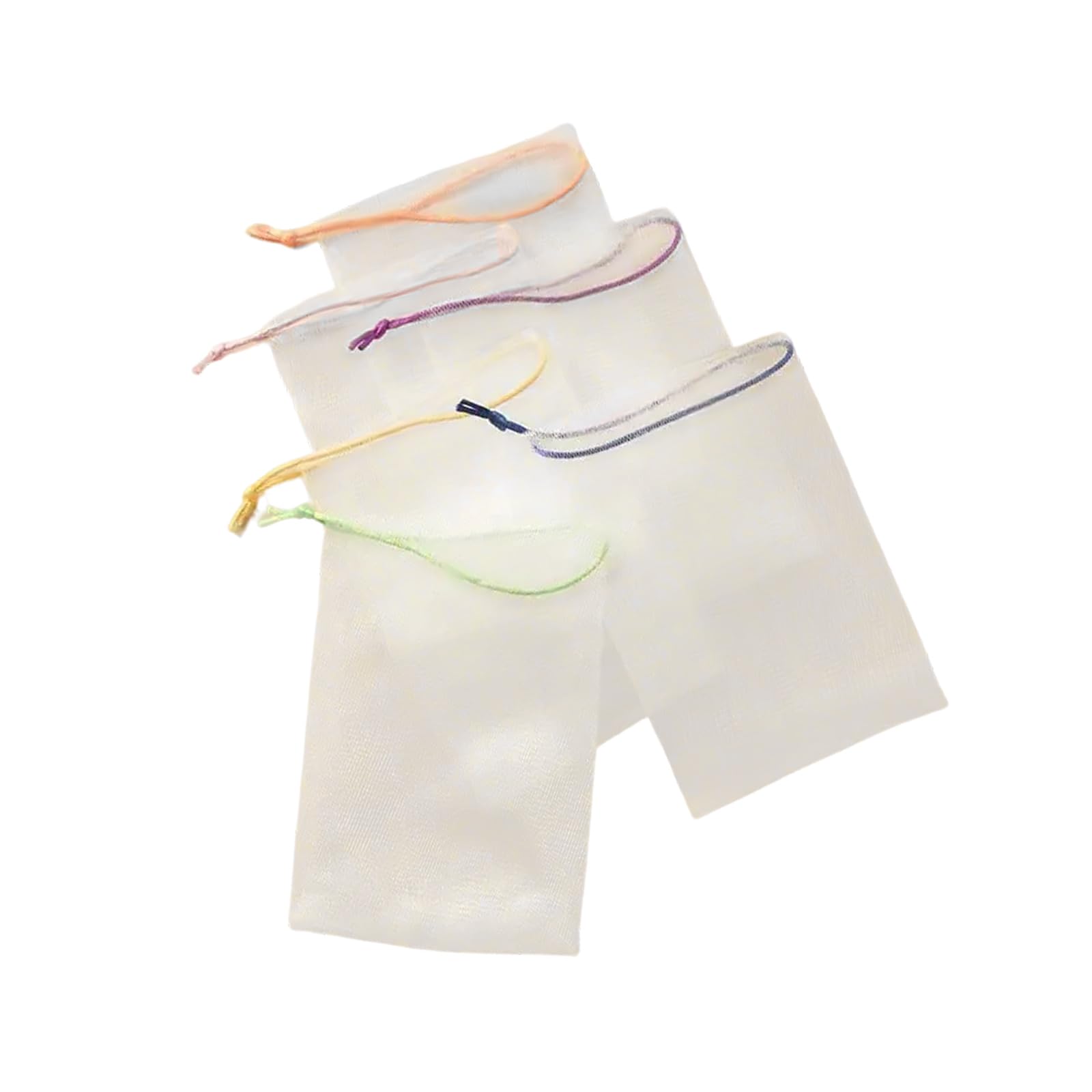 Xinsheinelry Practical Ribbon Accented Soap Savers Meshes Pouches for Grocery Trip Bathroom Organization and Toy Storage Meshes Laundry Bags with Ribbon