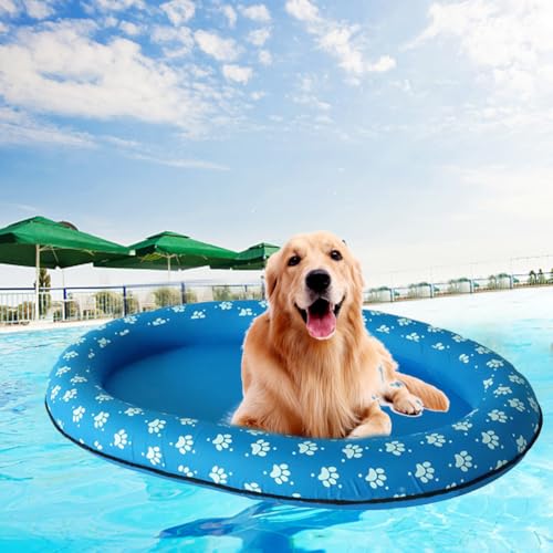 Naqqios Hund Aufblasbarer Floß - Pool Langstuhl | Aufblasbare Hunde Für Hunde, Leichtes Floß Zum Schwimmen, Langlebige Für Den Sommer, Schwimmendes Bett Für Hund Oder See