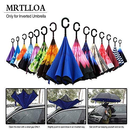 Mrtlloa Windproof Inverted Reverse Umbrella With Uv Protection, C-Shaped Handle Double Layer Stick Umbrella For Rain (Royal Blue) #TOP7