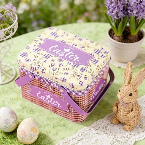 Canastas de Pascua para niños evitan galletas rotas con este cubo de metal con tapa 4