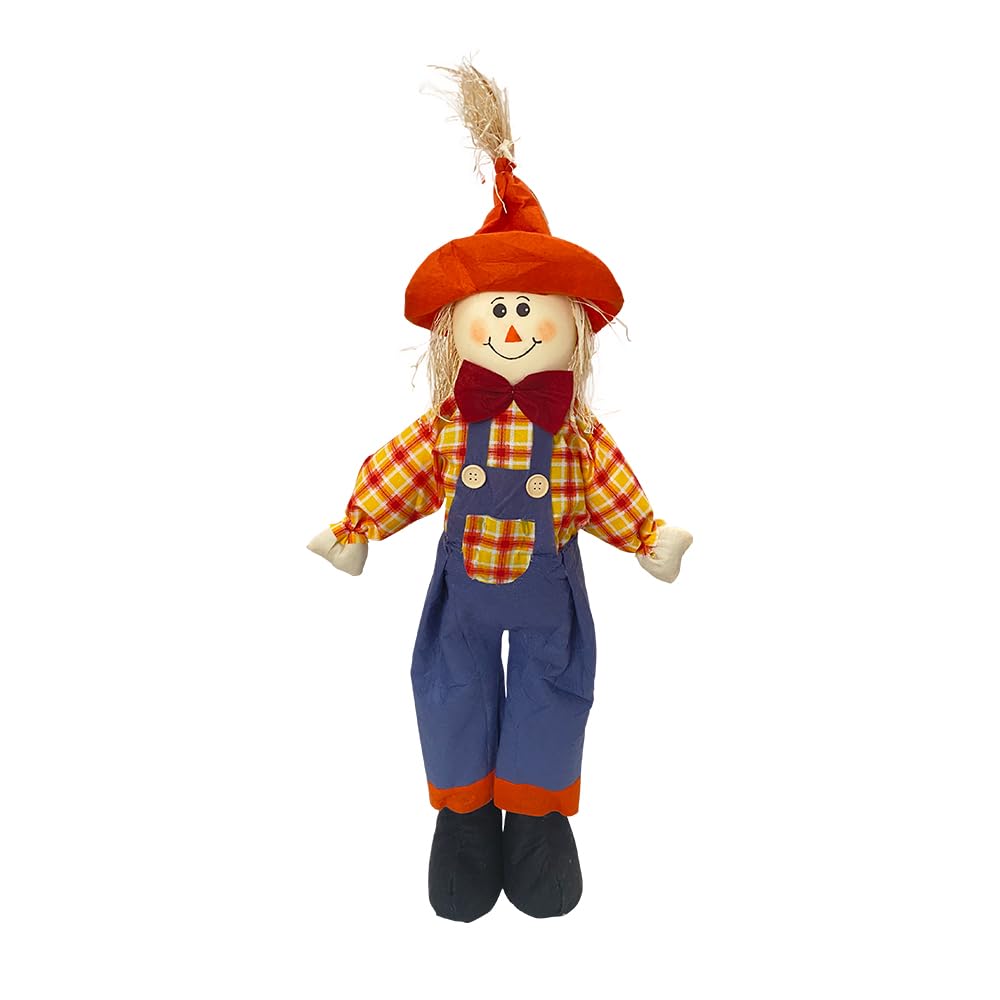 Wedfull 33'' Standing Scarecrow, Backyard Expressions Fall Decor Stuffed Legs Arms Scarecrows for Thanksgiving 85cm Boy Scarecrow