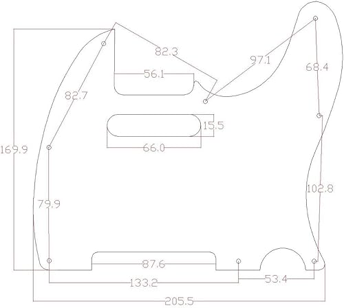 Miniatura 45 de KAISH 8 agujeros Tele Guitarra Golpeador TL Pick Guard Scratch Plate para Estados Unidos/México Telecaster/Tele Negro 1 Capa