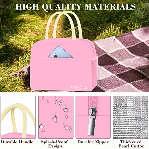 Kubya Lunch Bag For Women Men Insulated Reusable Lunch Box For Adult Lunch Tote Bag For Office Work, Picnic Beach Or Travel（Barbie Pink） #TOP3