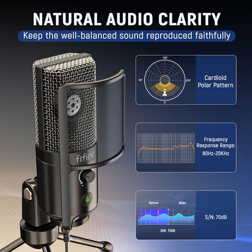 Fifine FD2408K669PRO1 Podcast Recording Microphone, Pc Usb Condenser Microphone For Streaming Vocal Music thumb #3