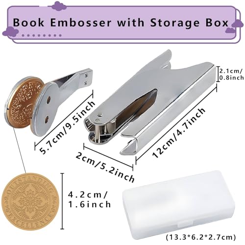 CRASPIRE Outstanding Embosser Stamp Library Custom 1.6in Non Stainless Steel Seal Hand Held Embossing Sealing Stamp Book Lovers Teacher Ex Libris Notary for Official Graduation Gift Envelopes Paper - Image 2