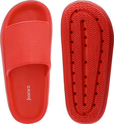 Joomra Womens Pillow Slippers Slides Cushion For Mens Massage Foam Female House Shower Antislip Pool Beach Spa House Garden Sandals For Ladies Male Sandles Red 42-43 #TOP6