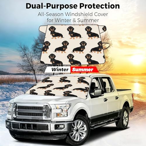 Protector de parabrisas contra hielo y sol para coche con correas de sujeción 6