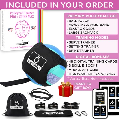 Image of OVANTO Volleyball Training Equipment Aid - Adjustable Practice Volleyball Kit