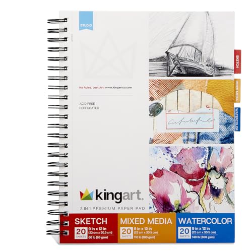 Bloc de papier d'art 3 en 1 pour dessiner sans gondolement ni transfert d'encre