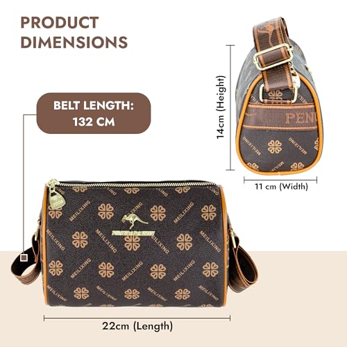 Image of Storite Women's Crossbody Sling Bag | Faux Leather | Zipper Closure | Adjustable Strap