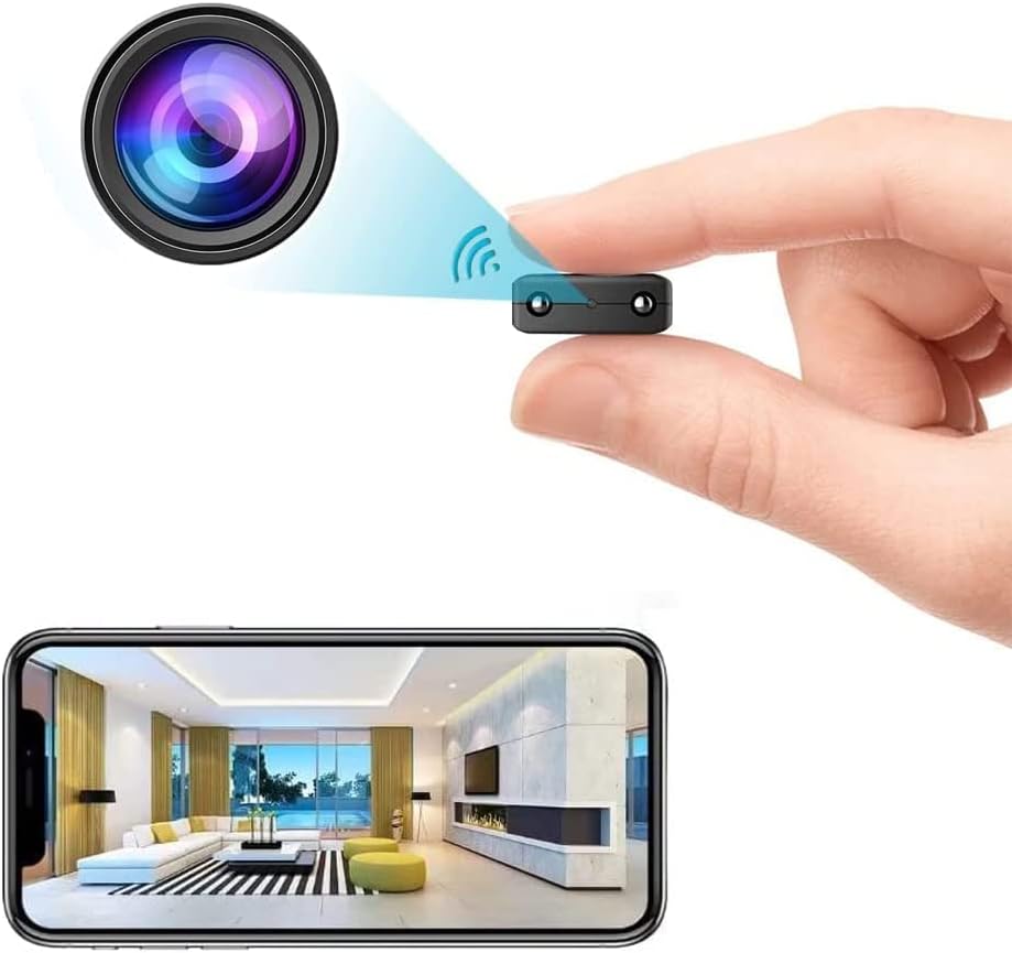 Mini Home WiFi Camera Wireless Security Camara Body Indoor Outdoor Cameras,Small Home1080P Portable Vdeo Surveillance Camaras Remote Viewing for Security with APP,with Night Vision,Motion Detection
