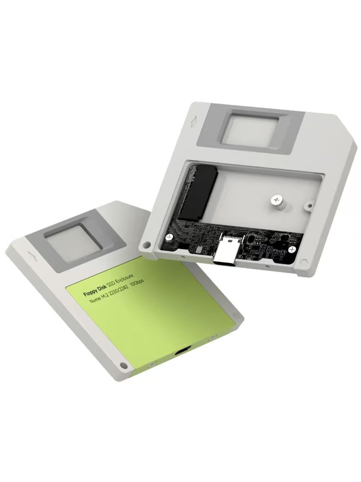 Hagibis Caja SSD M.2 NVMe Disquete 10Gbps 2230 2242 iPhone (Verde) | Estilo retro clásico estuche de almacenamiento externo para grabación de vídeo de alta velocidad, perfil ultradelgado.