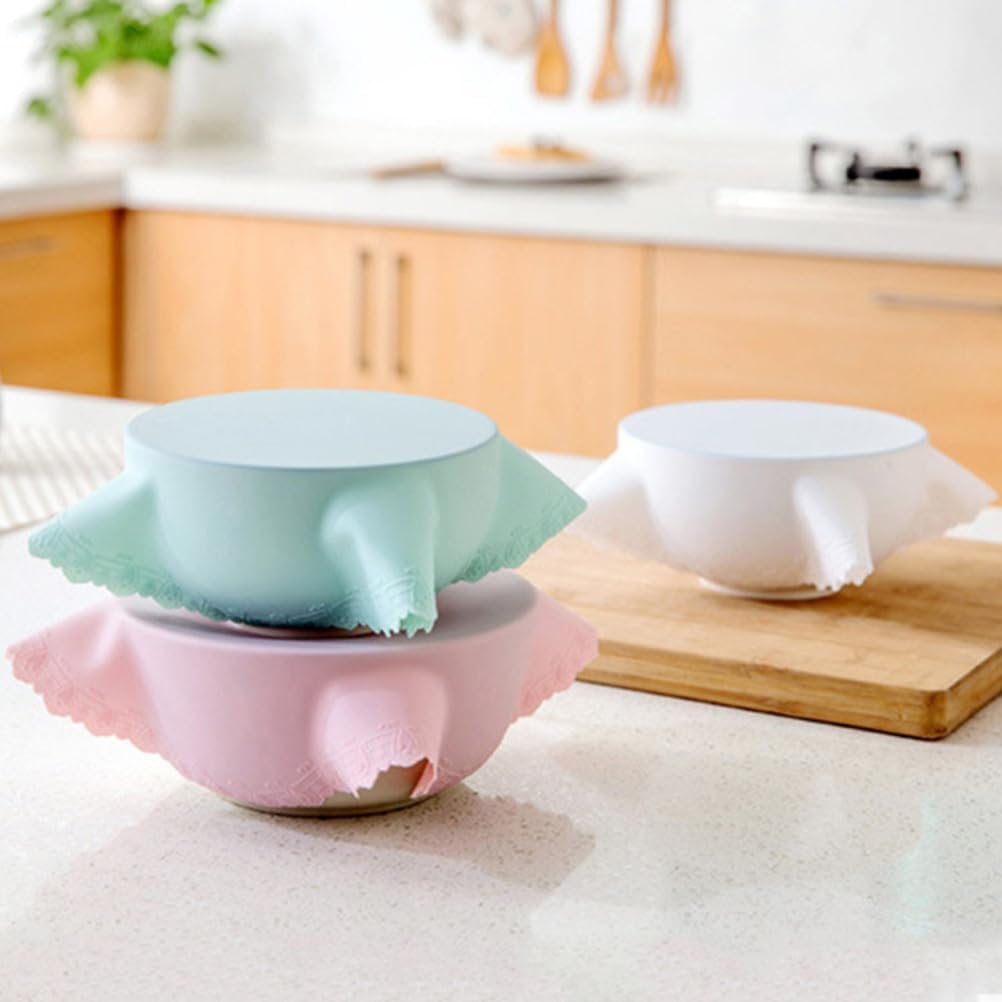 Joie Kitchen Gadgets Silicone Stretch Lids for Containers Bowl Covers Food Lids Cartoon Flower Design Heat Resistant Leak Eco-friendly Reusable