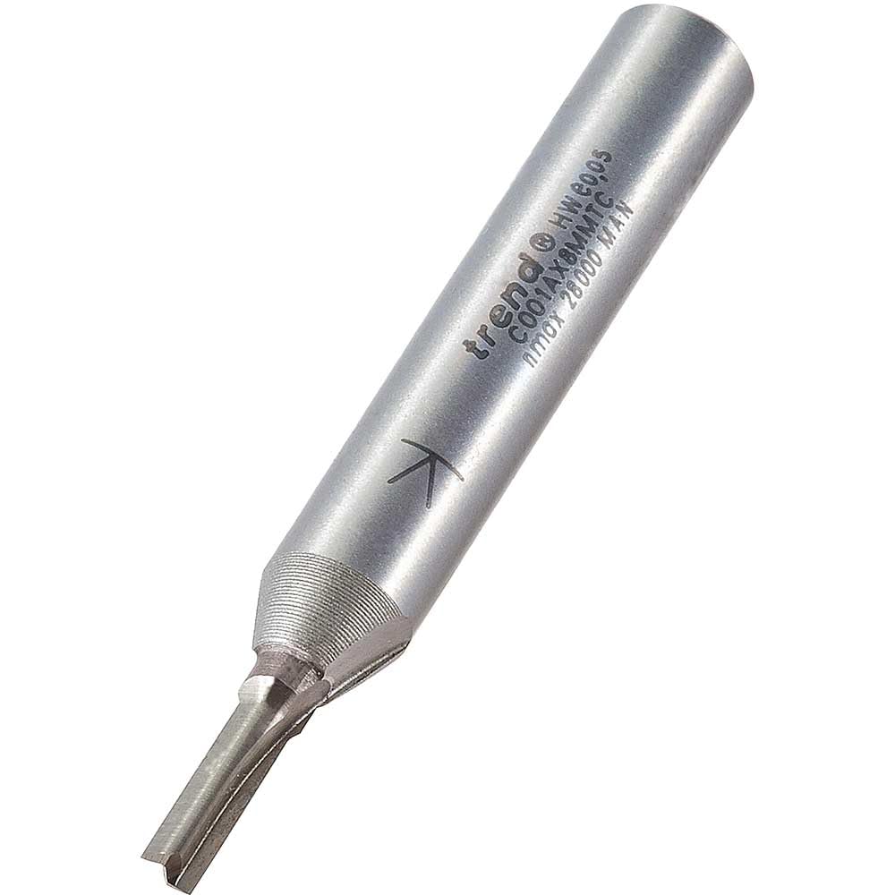 Trend Double Edged Router Bit 3mm Diameter x 9.5mm Cut, Suitable for Applications such as Engraving, Grooving, Folding and Flat Chroming, C001AX8MMTC