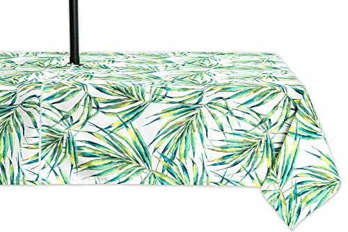 Yihomer Spring & Summer Outdoor Table Cloth - 60 X 84 Inch Rectangle Tablecloth - Waterproof Wrinkle Free Table Cover With Zipper And Umbrella Hole, Palm Leaves Dream #TOP9