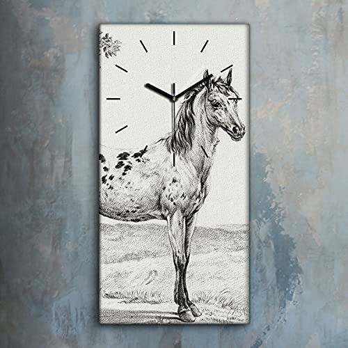 Horloge sur toile art moderne avec impression de haute qualité animaux 30x60 - 3