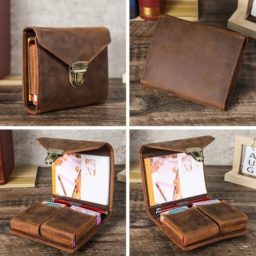 Funda de cuero retro hecha a mano para cuaderno y cartas de póker 6