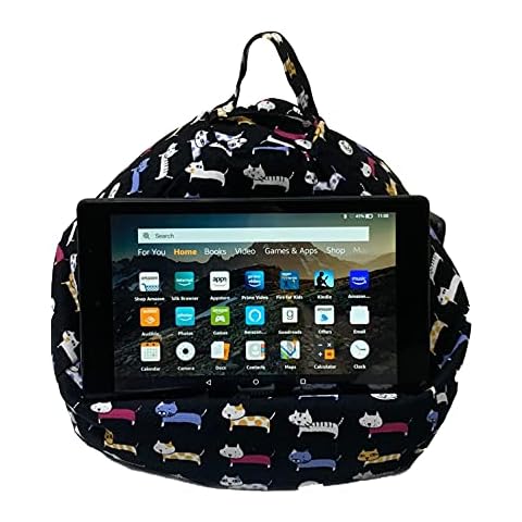 Black Cats MyCushy Tablet Stand Pillow Adjustable Washable Portable Lightweight Universal Handsfree for Phones Tablets eReaders or Books Cover
