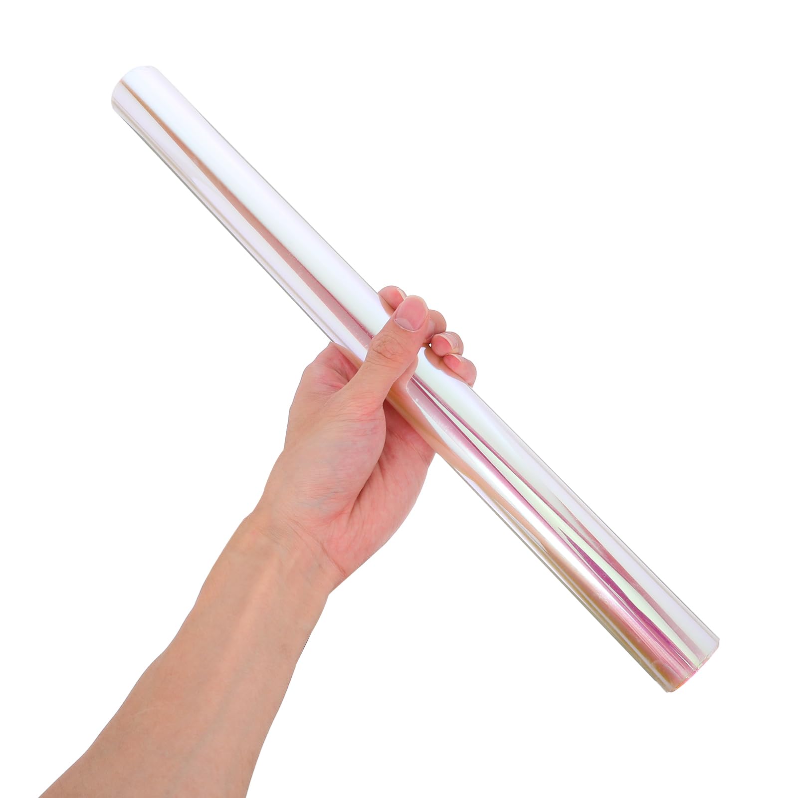 Holograficzna folia okienna: 250x40 cm kolorowa naklejka na szkło – dekoracyjna opalizująca folia okienna do dekoracji wnętrz, fotografii i filtrów światła