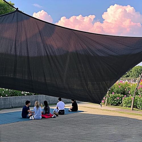 Image of winemana Black Shade Cloth 50%, 8x10 FT Mesh Tarp - Garden Shade for Greenhouse, Patio, Vegetables, Plants Cover and Chicken Coops, Sun Shade Net for Outdoor Protection with Reinforced Grommets