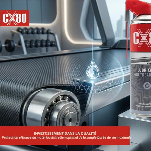 CX80 DuoSpray lubrifiant pour tapis de course - Spray d'huile de silicone pour tapis de course et équipements de fitness - Réduit les frottements et les grincements - Protège durablement contre la – vue 5