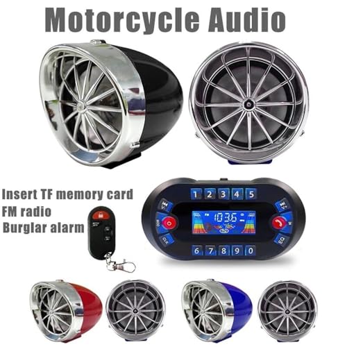 Parlante para manillar de moto con radio FM y alarma miniatura 2