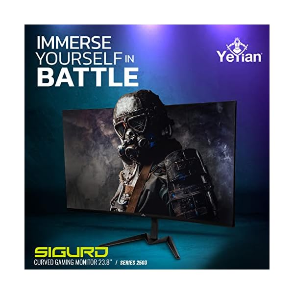 YEYIAN Monitor Curvo Gaming 23,8'' Sigurd HDMI Display Port, Tasa refresco 200Hz, Tiempo de Respuesta 1ms, 16.7M Colores, Low Blue Light, 178º, VESA (YMC-70804) - Image 4