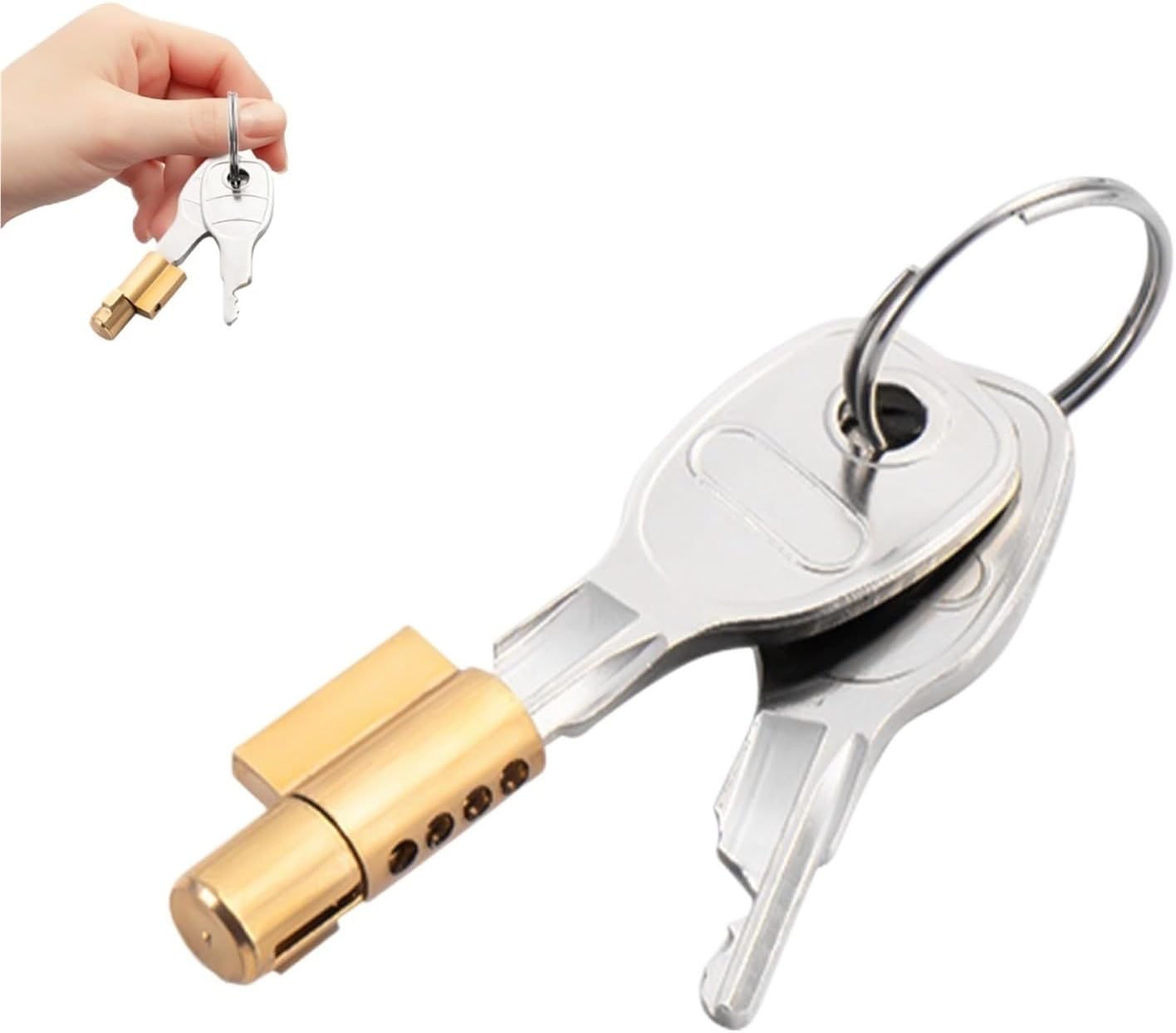 Lock Cylinder with Key Copper Heavy Duty Hidden Precision Locks for RV Trailer Truck Boat Containers Versatile Use