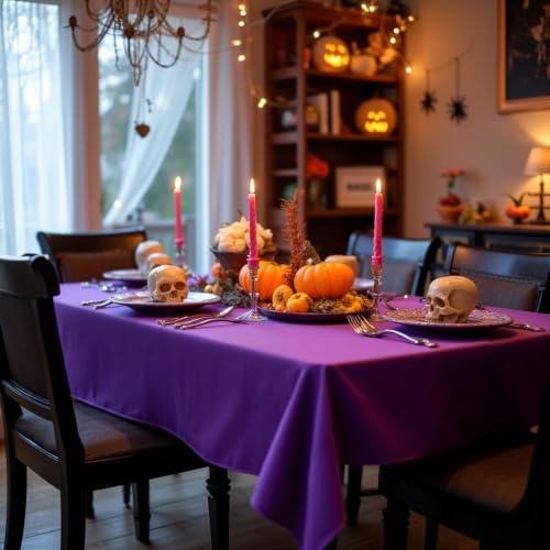 Image of sancua Square Tablecloth, 60 x 60 Inch Table Cloth, Purple