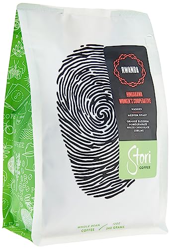 Stori Coffee - Rwanda Medium Roast - Monthly Coffee Subscription Box -Single Origin & Terrior Hingakawa Coop,Whole Bean Washed, 12Oz #TOP20