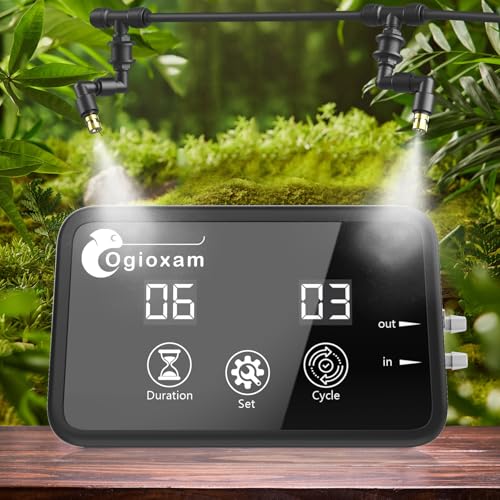 Ogioxam Automatic Reptile Mister System, Reptile Humidifiers Smart Misting System, Snake Mister Smart (2 Nozzles)