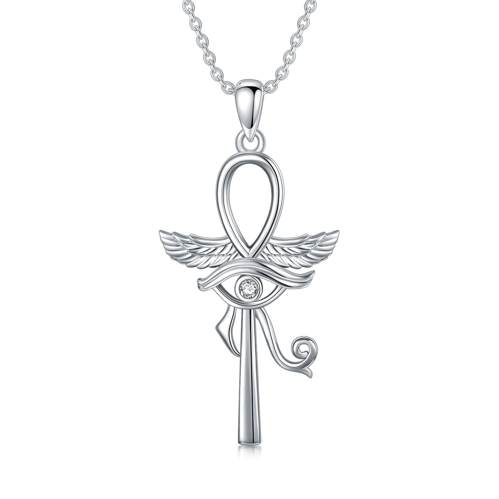 AEONSLOVE - Collar Ankh De Plata De Ley 925 Para Mujeres Y Hombres, Con Colgante De Cruz