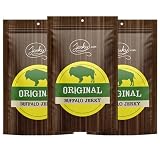 Jerky.com's Original Buffalo Jerky - Bulk 3 Pack - Best Wild Game Bison Jerky, 15g of Protein, All-N