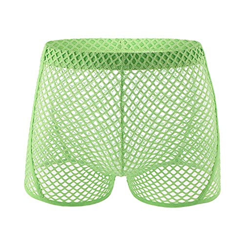 ABAFIP Men Mesh Sheer Fishnet Boxer Briefs Low Rise Semi See Thru Trunks Underwear Breathable Activewear Undershorts