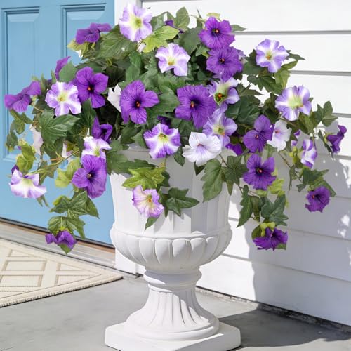 Ammyoo Artificial Fake Flowers Plants for Outdoor Decoration, 2PCS Faux