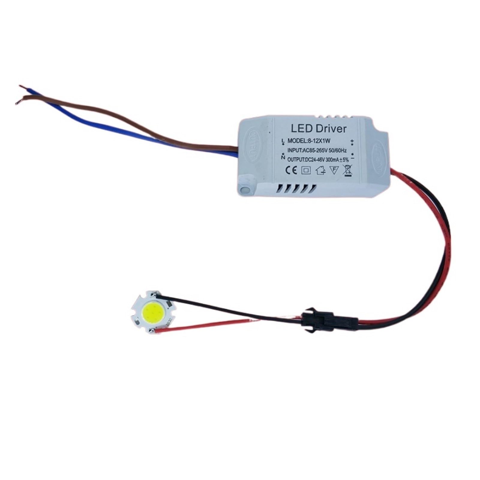 Pilote LED COB 7W avec transformateur 300mA courant constant pour éclairage blanc chaud