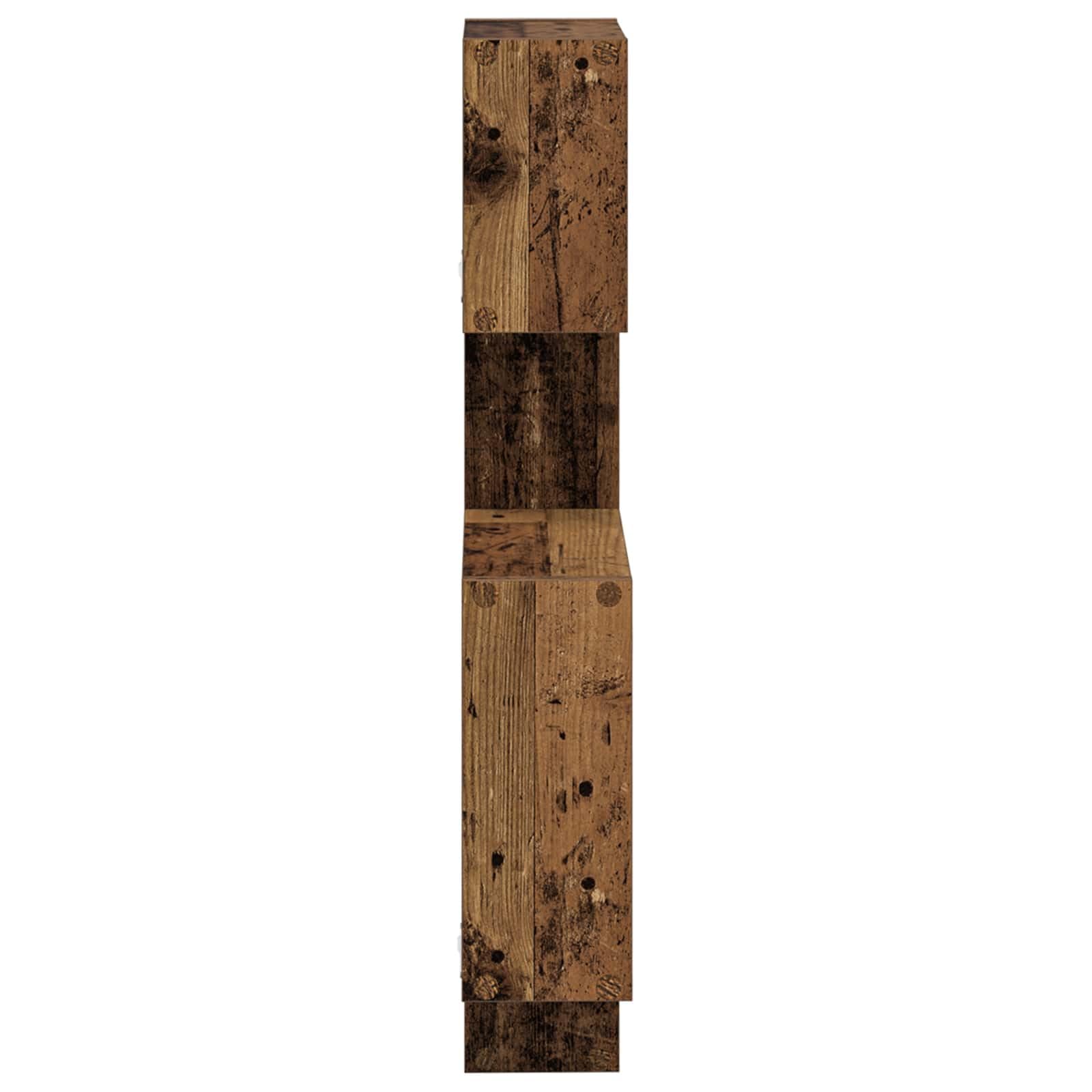 Étagère murale en bois vieilli - 64 x 13,5 x 91,5 cm - Étagère murale en bois pour salon, chambre à coucher, cuisine, salle de bain, bureau, peu encombrante, polyvalente, durable, moderne