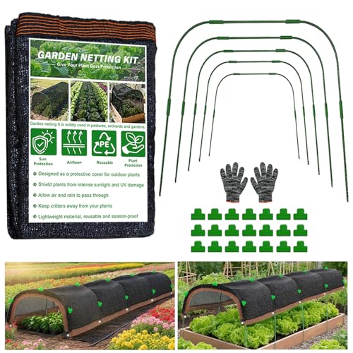 Garden Shade Cloth Kit 78.7x59 with Hoop for Plants