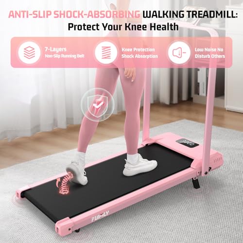 Image of FUNMILY Upgrade Walking Pad Folding Treadmill with 12% /15% Incline & Handle Bar, 3.5HP Foldable Under Desk Compact Treadmills for Home /Office /Gym, 400+lb Capacity, Shock Absorption