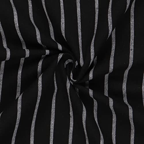 Image of AIRWILL Cotton Candy Stripe Black Striped & Solid Pattern Window Curtains 153 / 5ft Length - (Black, Pack of 4)