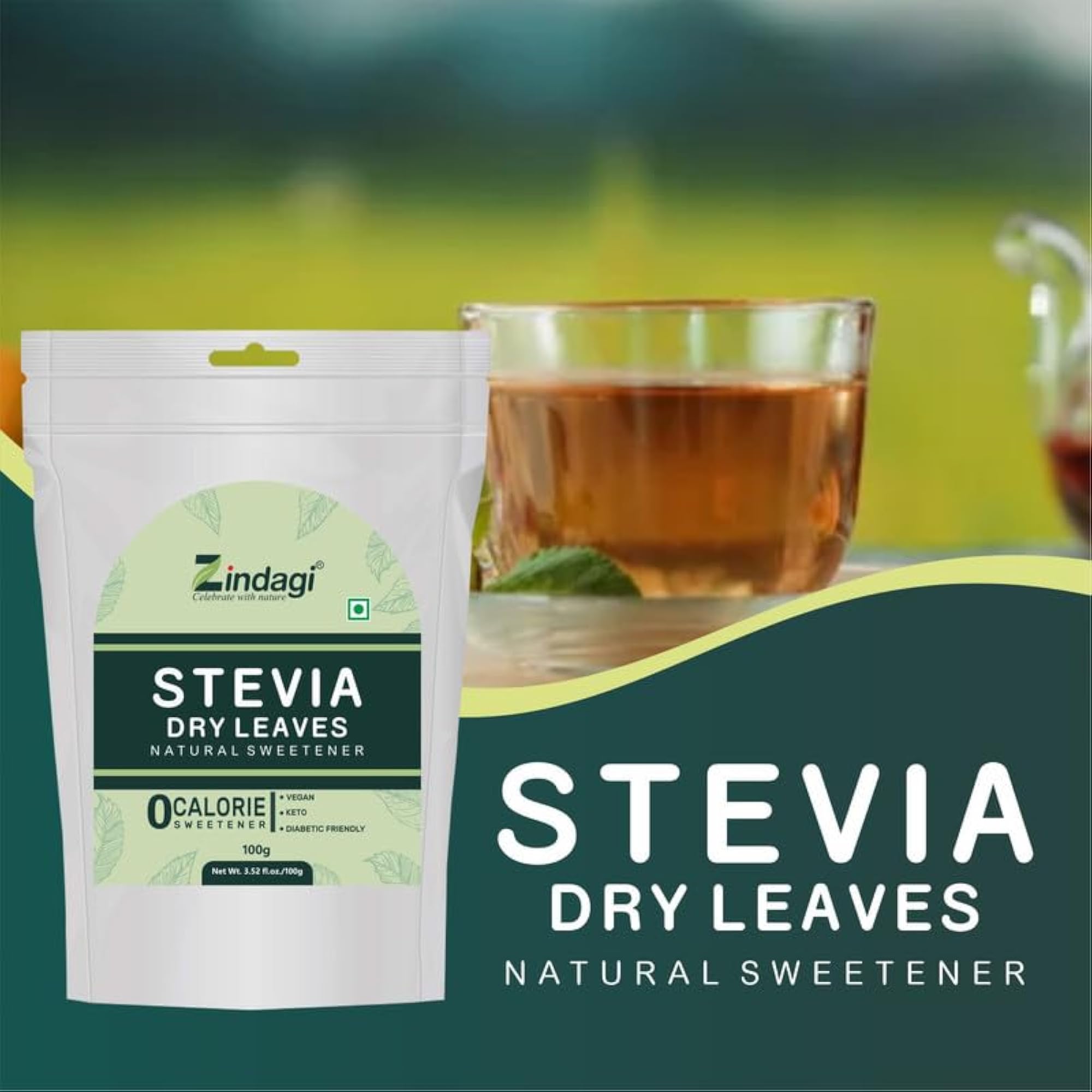 Stevia Dry Leaves, Natural Zero Calorie Sweetener