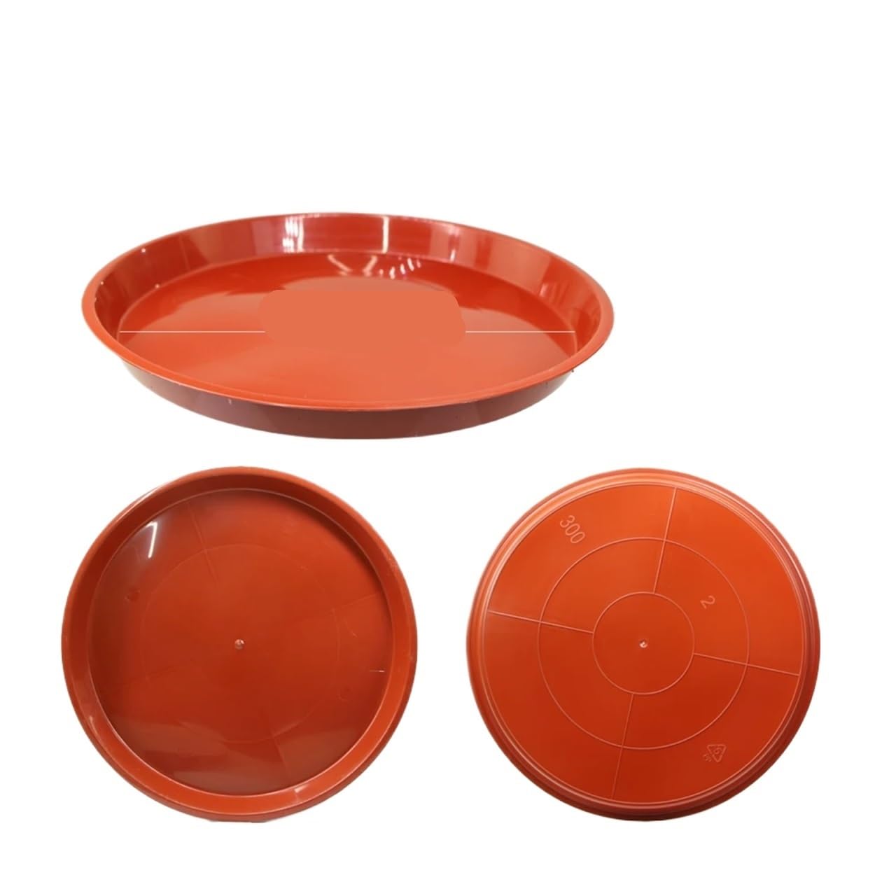 Soucoupe pour pot de fleur en plastique marron 30 cm lot de 3