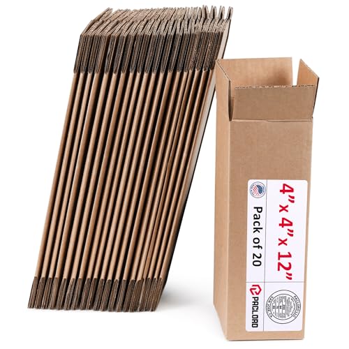 Image of Tall Cardboard Boxes 4 inchL x 4 inchW x 12 inchH (Pack of 20) - USA-Made Packing Boxes for Moving, Shipping, or Storage - USPS, UPS, FedEx Approved - Professional Packing Supplies for Moving | USA-Made Packing Boxes for Moving, Shipping, or Storage - USPS, UPS, FedEx Approved - Professional Packing Supplies