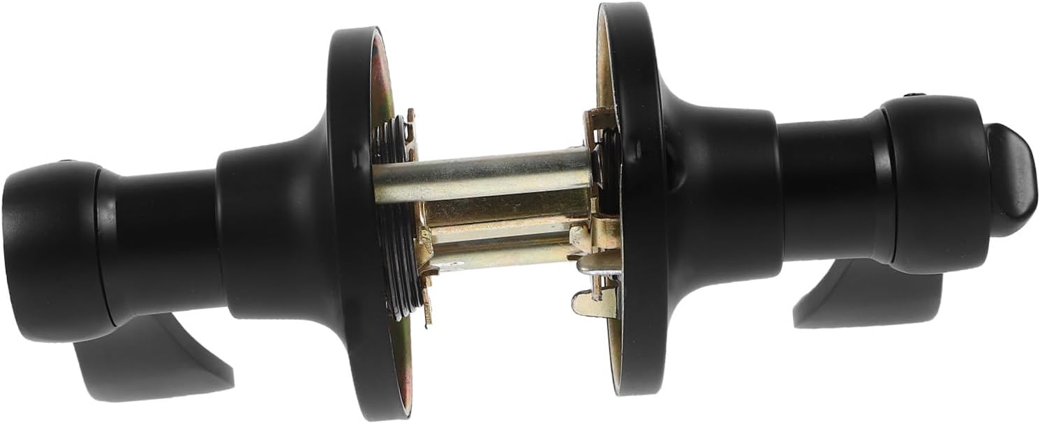 Zerodeko Door Lever Lock for Bedroom Door Round Hole Handle Black Finish Suitable for Home and Office Use