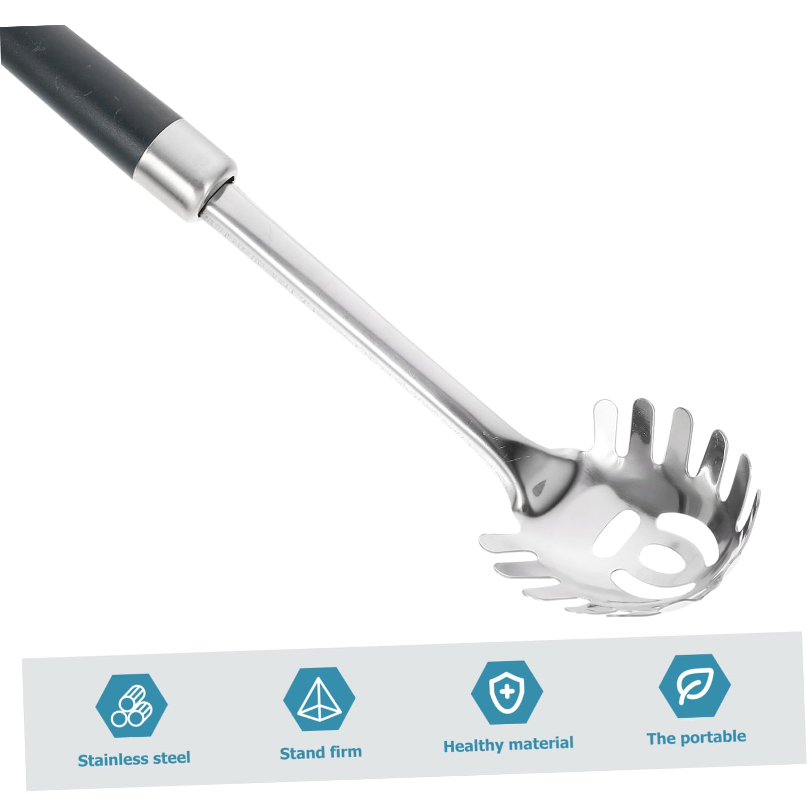 OFFSCH 201 Stainless Steel Kitchen Utensils Serving Utensils with Comfortable Handle Storage Hole for Buffet Catering Random Color